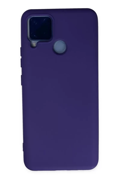 Newface Realme C15 Kılıf Nano içi Kadife Silikon - Mor ürün görseli 1