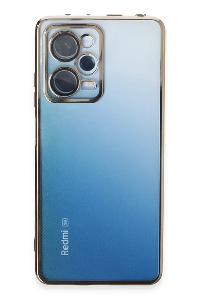 Newface Xiaomi Redmi Note 12 Pro 5G Kılıf Razer Lensli Silikon - Gold ürün görseli 1