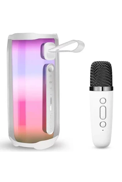 Newface Pluse 5 Mikrofonlu RGB Kablosuz Hoparlör - Beyaz ürün görseli 1