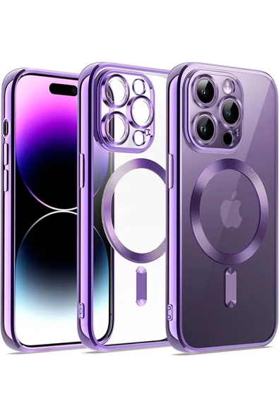 Newface Apple iPhone 12 Pro Kılıf Kross Magneticsafe Kapak - Mor ürün görseli 1