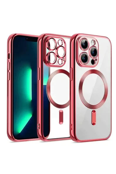 Newface Apple iPhone 12 Pro Kılıf Kross Magneticsafe Kapak - Kırmızı ürün görseli 1