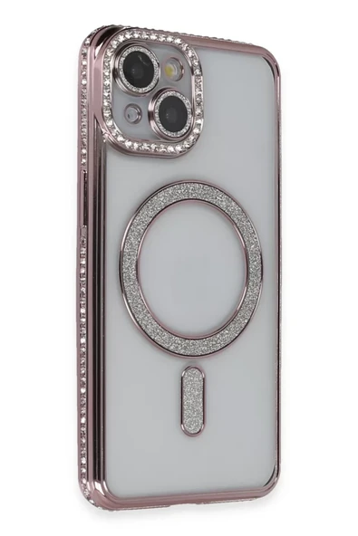 Newface Apple iPhone 13 Kılıf Joke Simli Magneticsafe Kılıf - Pembe ürün görseli 1