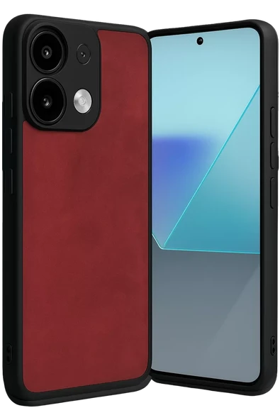 Newface Xiaomi Redmi Note 13 Pro 5G Kılıf Aras Deri Kapak - Kırmızı ürün görseli 1