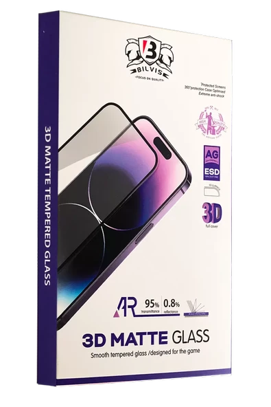 Newface Apple iPhone 16 Pro Max Bilvis 3D Mat Cam Ekran Koruyucu - Resim 2