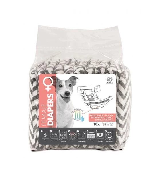 M-PETS DIAPERS DİŞİ KÖPEKLER İÇİN KÜLOT (S) 10LU ürün görseli 1