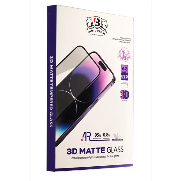 Newface Apple iPhone 16 Pro Max Bilvis 3D Mat Cam Ekran Koruyucu - Resim 3