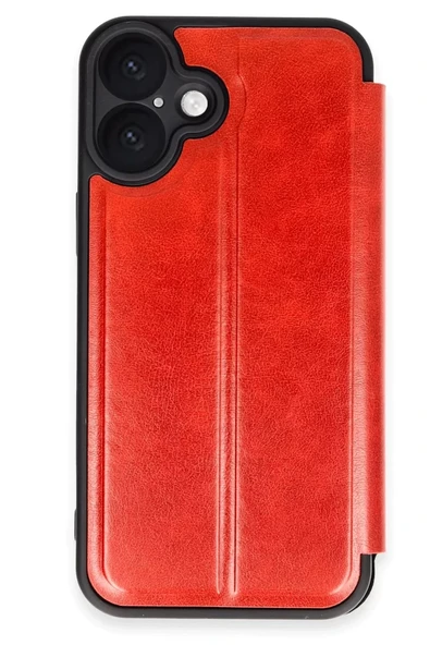 Newface Apple iPhone 16 Kılıf Flip Cover - Kırmızı ürün görseli 1