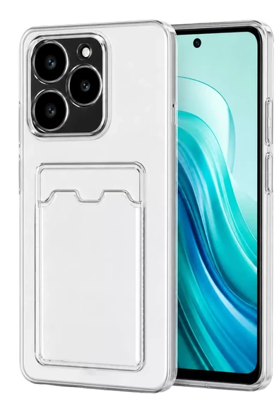 Newface Realme C61 Kılıf Kart Şeffaf Silikon - Şeffaf ürün görseli 1