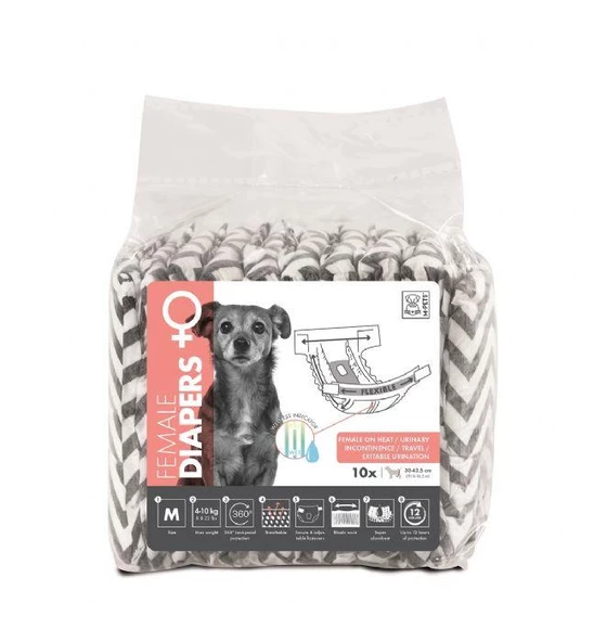 M-PETS DIAPERS DİŞİ KÖPEKLER İÇİN KÜLOT (M) 10LU ürün görseli 1