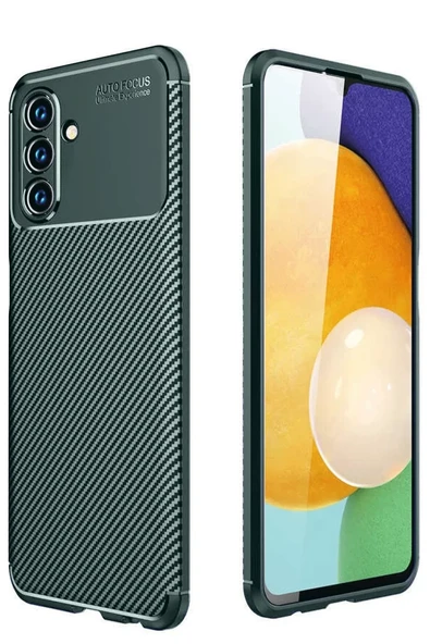 Newface Samsung Galaxy A36 Kılıf Auto Focus Karbon Kapak - Koyu Yeşil ürün görseli 1