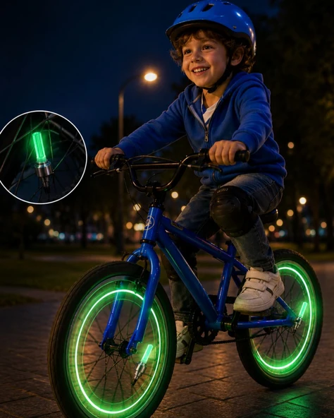Araç Sibop LED Işığı 2li Set Bisiklet Motosiklet Jant Lambası ürün görseli 1