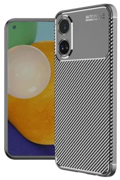 Newface Oppo A60 Kılıf Auto Focus Karbon Kapak - Gri ürün görseli 1