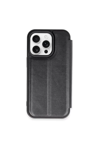 Newface Apple iPhone 15 Pro Max Kılıf Flip Cover - Siyah ürün görseli 1