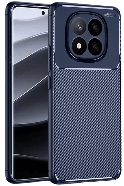 Newface Xiaomi Redmi Note 14 Pro Plus Kılıf Auto Focus Karbon Kapak - Lacivert ürün görseli 1