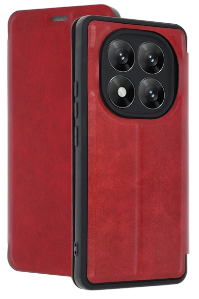 Newface Xiaomi Redmi Note 14 Pro 5G Kılıf Flip Cover - Kırmızı ürün görseli 1