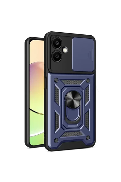 Newface Samsung Galaxy A06 Kılıf Pars Lens Yüzüklü Silikon - Lacivert ürün görseli 1