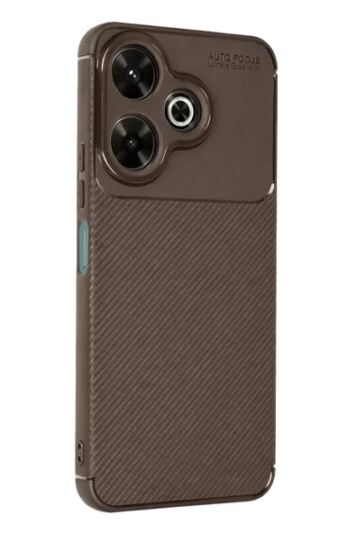Newface Xiaomi Redmi 13 4G Kılıf Auto Focus Karbon Kapak - Kahverengi ürün görseli 1