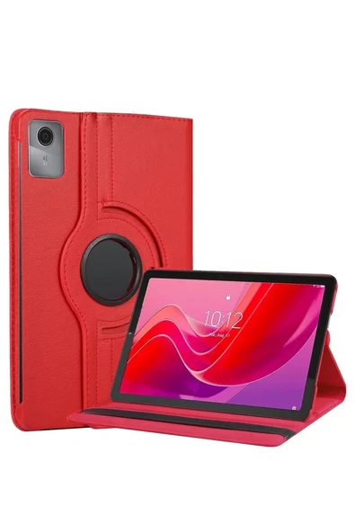 Newface Lenovo Tab M11 TB330FU 360 Tablet Deri Kılıf - Kırmızı ürün görseli 1