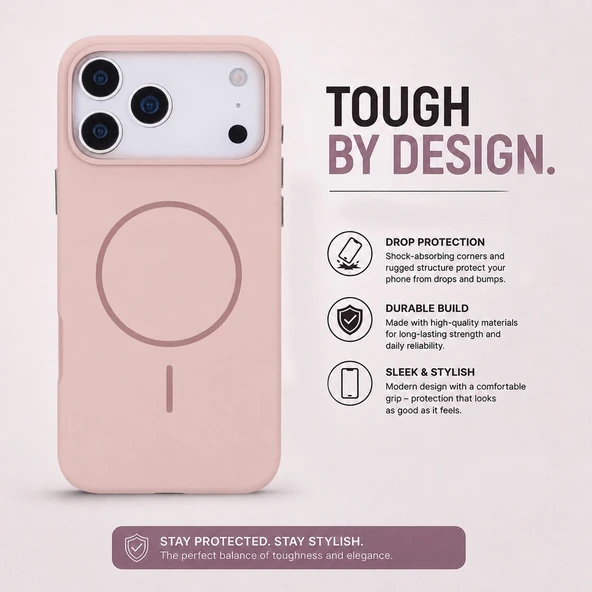 Koen iPhone 17 Pro Max Uyumlu MagSafe Kılıf – Kablosuz Şarj Destekli, Köşe Koruma Darbe Emici, Şeffaf Mat Premium Telefon Kılıfı, Bej Rengi ürün görseli 1