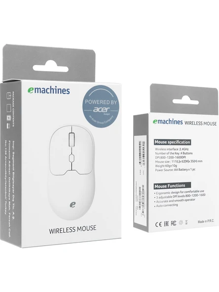 Acer eMachines EAM070 Beyaz Optik Kablosuz Mouse - Resim 2