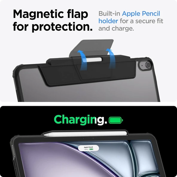 Spigen iPad Air 13" M4 (2026) / M3 (2025) / M2 (2024) ile Uyumlu Kılıf Air Skin Pro Black - ACS07678 ürün görseli 1