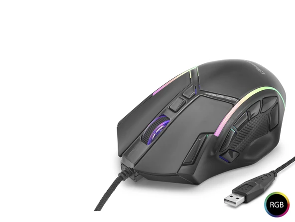 Mouse 12800 Dpi 12 Tuş Makro 1000Hz Rgb - Siyah X15 ürün görseli 1
