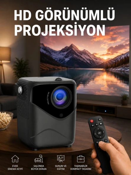 Yüksek HD Görünümlü Taşınabilir Projeksiyon Cihazı ürün görseli 1