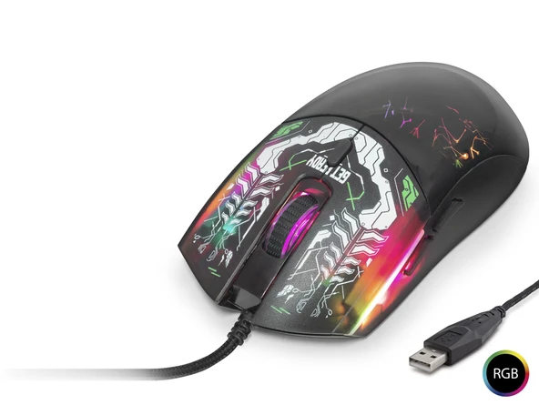 Mouse 7200 Dpi Rgb Graffiti Desenli - Siyah G306A ürün görseli 1