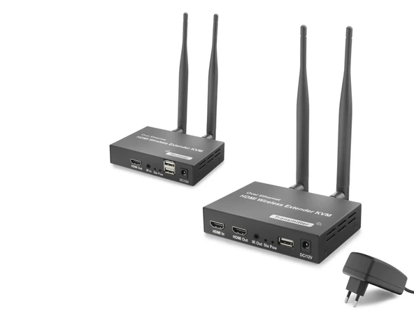Hdmi Kvm Kablosuz Extender Loop-Out 1080P 200 M Siyah HDX1383 ürün görseli 1