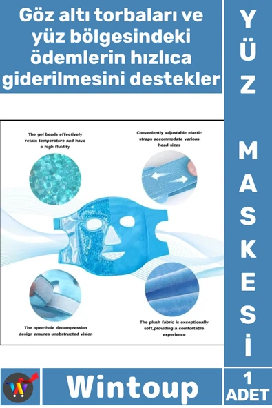 #Maske Göz Şişlik Giderici Rahatlatıcı Etki Buz Jel Toplar Termojel Soğuk Sıcak Terapi Yüz Maskesi ürün görseli 1
