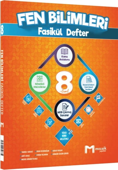 Mozaik Yayınları 8. Sınıf Fen Bilimleri Fasikül Defter ürün görseli 1