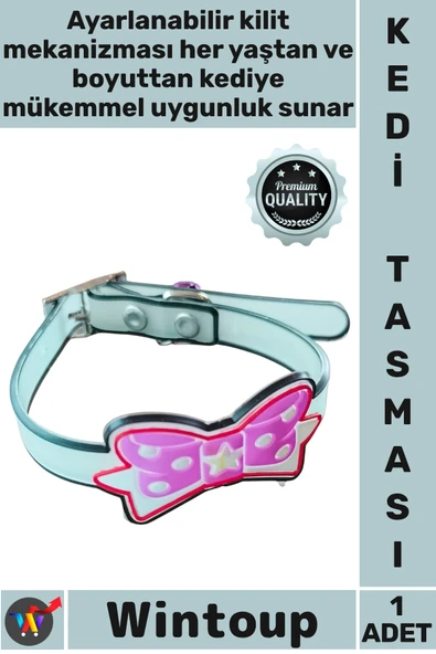 #Tasma Ayarlanabilir Yumuşak Antibakteriyel Dayanıklı Şık Konforlu Evcil Hayvan Silikon Kedi Tasması ürün görseli 1