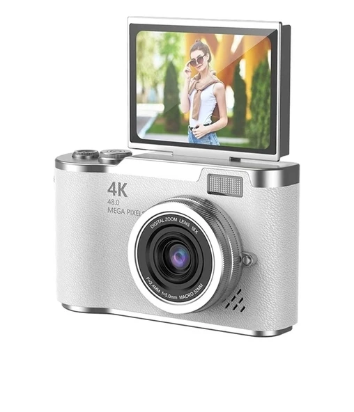 4k Dijital Retro Video Kamera 48mp 18x Zoom Flaşlı (32gb) Kart Dijital Vlog Fotoğraf  Makinesi Türkçe ürün görseli 1