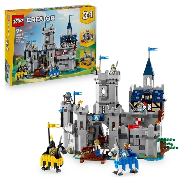 31168 Creator 3In1 - Orta Çağ Atlı Şövalye Kalesi 1371 Parça +9 Yaş ürün görseli 1