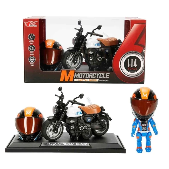 5835 Sun-Myg-Motosi̇klet 1 14 Honda Monkey Kaskli Fi̇gür Pb 3R Ses Işik ürün görseli 1