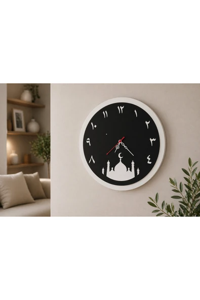 Cami temalı duvar saati 40 cm şık tasarım MRC HEDİYE SEPETİ no:1009 ürün görseli 1