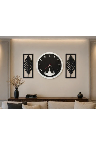 Cami temalı şık duvar saati 40 cm no4035 - Resim 4