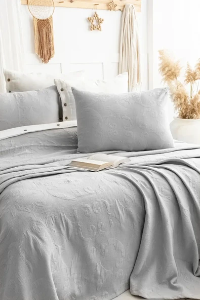 Şaheser Home Collection Yatak Örtüsü Çift Kişilik Julia A.Gri ürün görseli 1