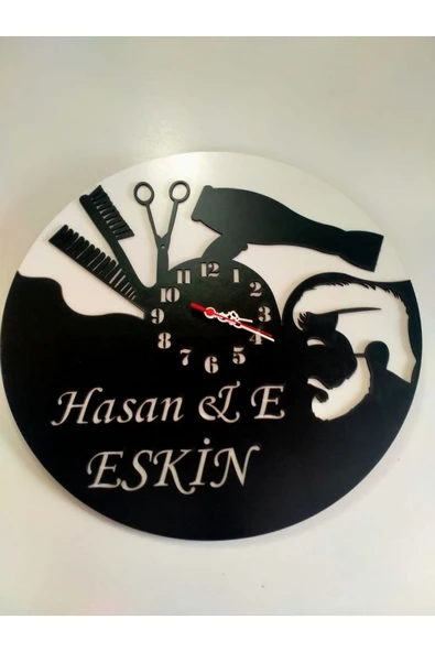 ERKEK BERBER(KUAFÖR) İÇİN DEKORATİF DUVAR SAATİ -2 ürün görseli 1