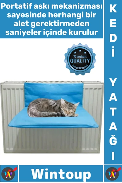 #KediYatağı Konforlu Yumuşak Rahat Kumaş Pratik Sağlam Kalorifer Askılı Şık 45x32x3 Cm Kedi Yatağı ürün görseli 1
