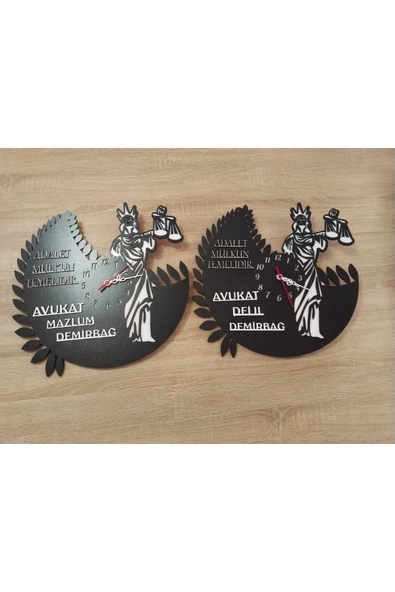 Avukat **Avukatlık Bürosu kişiye özel isim Yazılı DUVAR SAATİ MRC HEDİYE SEPETİ no:1177 ürün görseli 1
