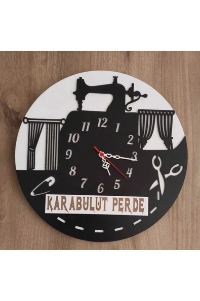 PERDECİ YE ÖZEL İSİMLİ DUVAR SAATİ MRC HEDİYE SEPETİ no:1124 ürün görseli 1