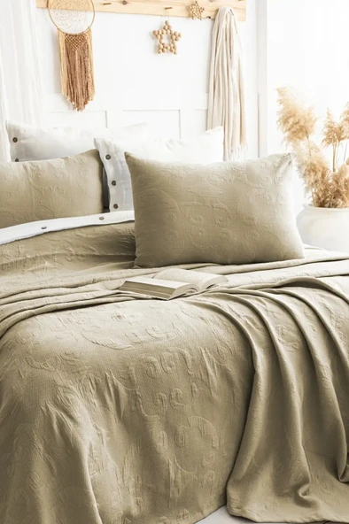 Şaheser Home Collection Yatak Örtüsü Çift Kişilik Julia Haki ürün görseli 1