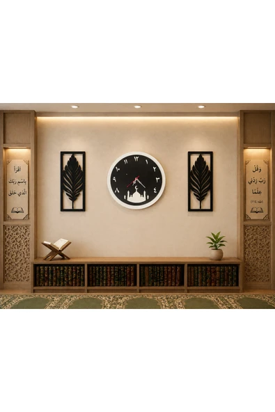 Cami temalı şık duvar saati 40 cm no4035 - Resim 2