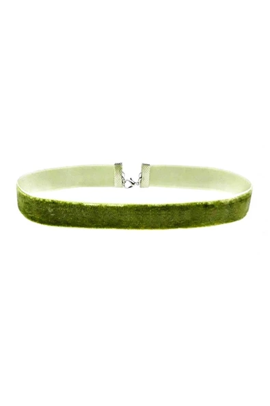 Nefti Yeşil Renk Kadın Kadife Choker Kolye ürün görseli 1