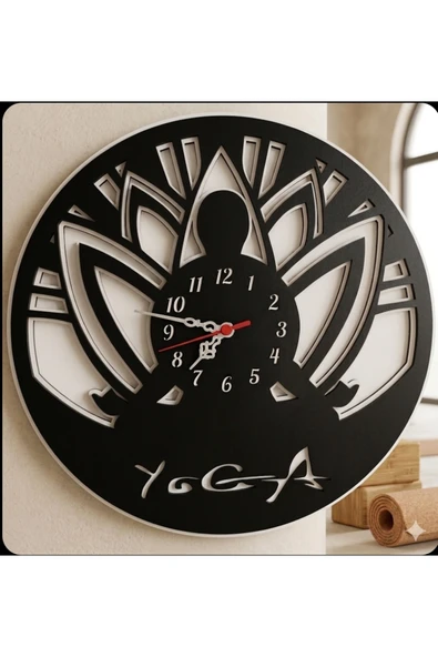 Yoga duvar saati 40 cm şık tasarım modern no 5036 ürün görseli 1