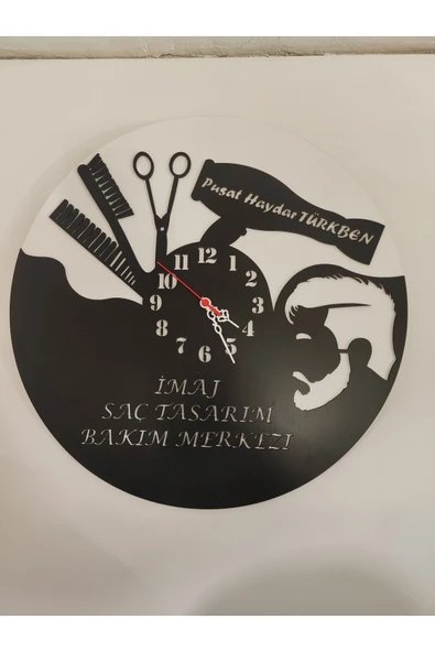 Kuaför veya Güzellik salonu Kişiye Özel Tasarım Duvar SaatiMRC HEDİYE SEPETİ no:1055 ürün görseli 1