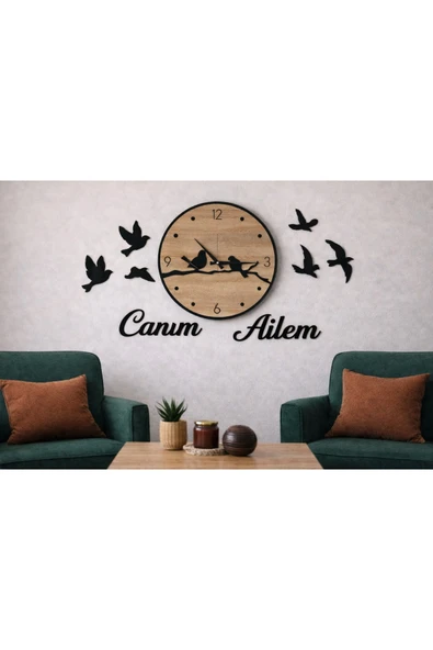 Duvar saati 40 cm kuş temalı 8 adettir no 106 ürün görseli 1