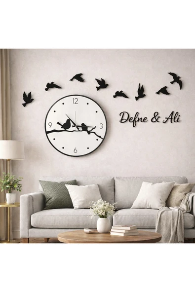 Duvar saati 40 cm kuş 8 adettirMODERN AHŞAP DUVAR SAATİ SAĞLAM **ÇOK ŞIK** MRC HEDİYE SEPETİ no:20 ürün görseli 1