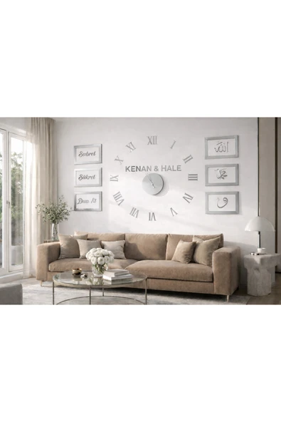 Salon için tasarlanmış duvar saati cerceveler 20*30 rakamlar 10 cm dir no 34 ürün görseli 1